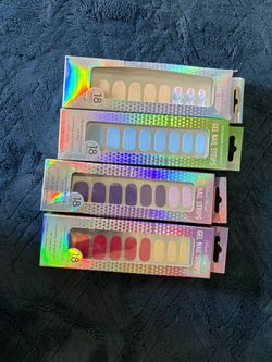 4-Pack Gel Nail Strips Bundle (Pearl World & Uncommon Cosmetics) - 18 Pcs Each