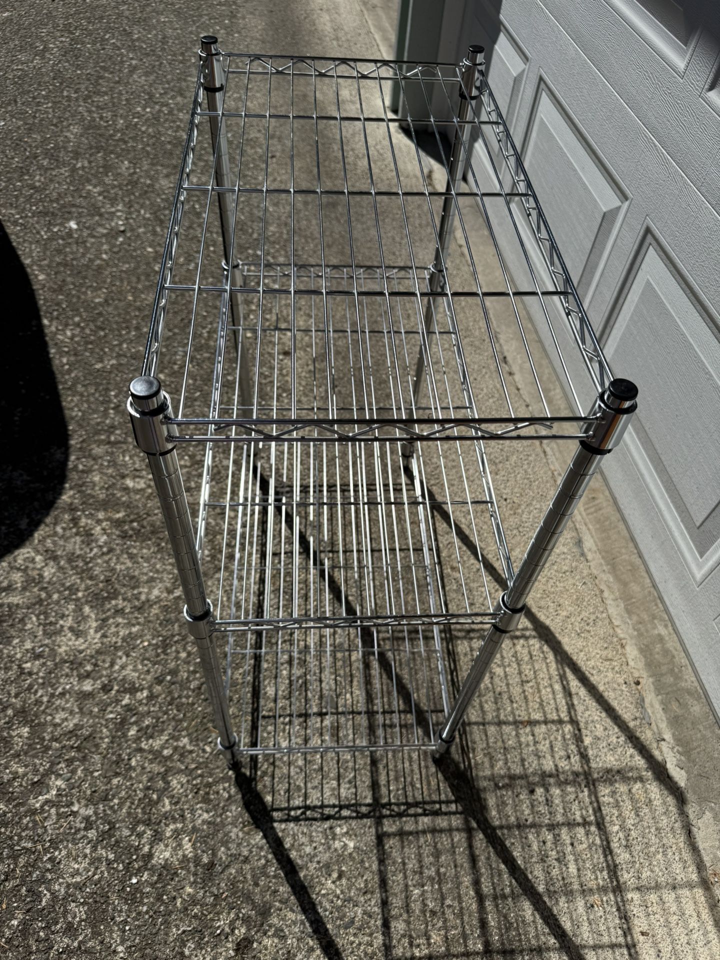 3 Tier Metal (Chrome) Shelving Adjustable