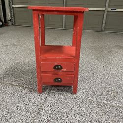 Red Small Nightstand 