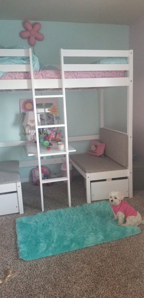 Beautiful Bunk Bed, Converts Into Bed&desk Or Double Bed