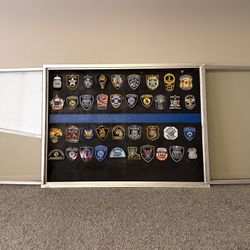 Police Department Patch Shadow Box – 35+ Authentic Law Enforcement Patches