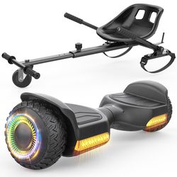 Gyroor Scooter with Adjustable Seat Attachment,  All-Terrain Self Balancing Scooter, LED Lights