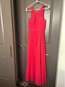 Bridesmaid dress gown, coral pink