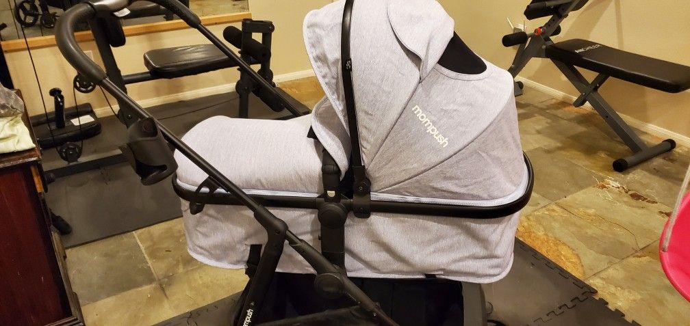 Mompush Wiz 2-in-1 Convertible Baby Stroller with Bassinet Mode - Foldable Infant Stroller