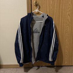 Vintage Navy and white Adidas puffer jacket