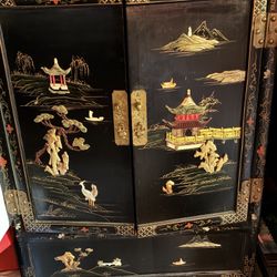Antique Mother Of Pearl Cabinet 