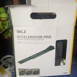 SKLZ Accelerator Pro Golf Putting Mat w/ Ball Return  Price   $30  Description   SKLZ Accelerator Pro indoor golf putting mat with ball return