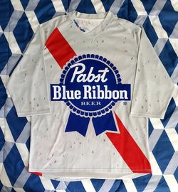 Custom Pabst Blue Ribbon (PBR) 3/4 Sleeve Mountain Bike Riding Jersey - Size XL
