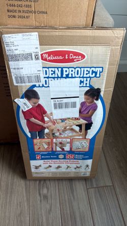 Wooden project workbench for kids