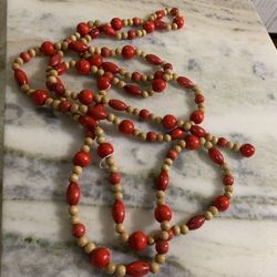 Wooden beaded long garland