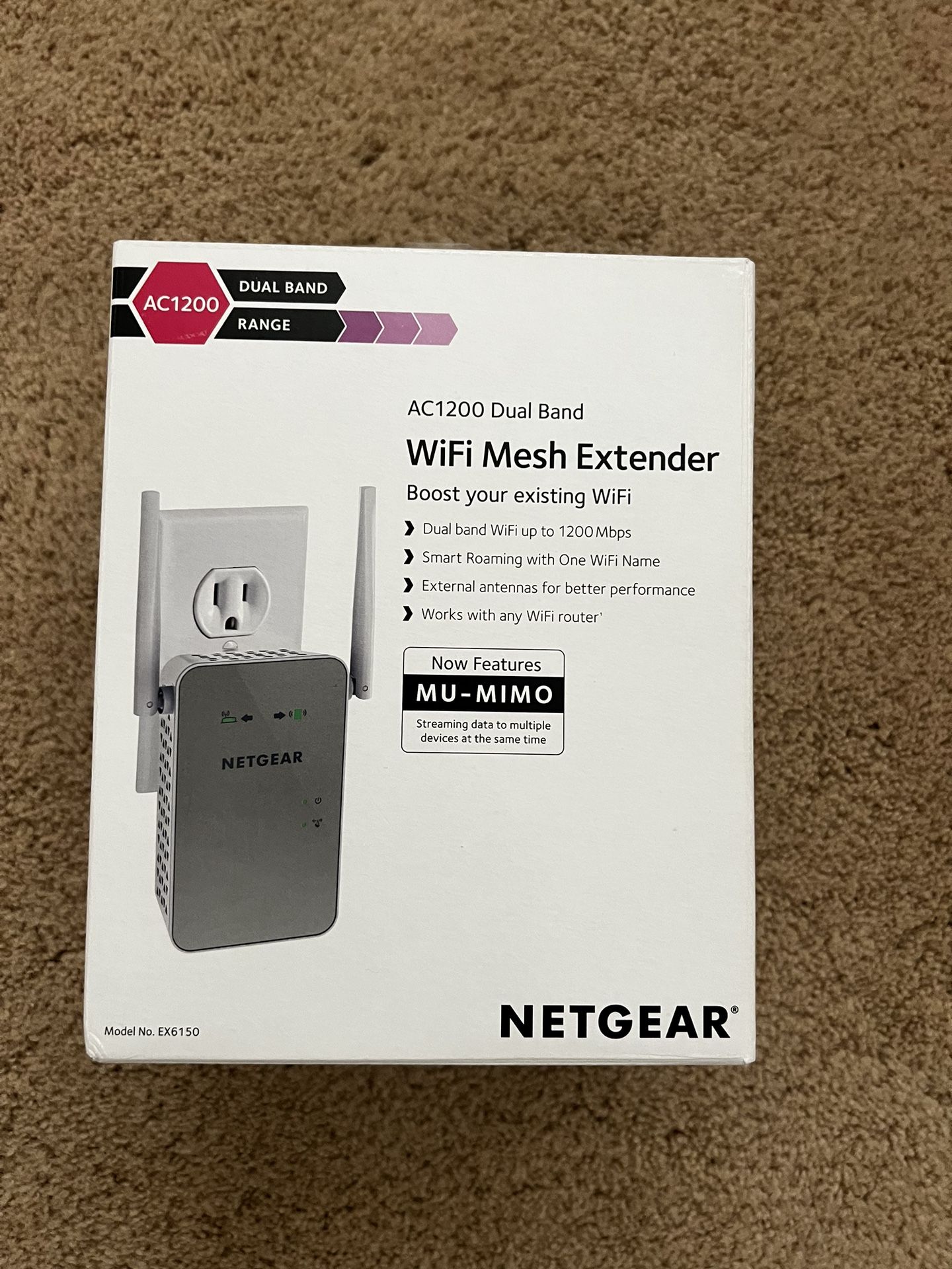 NETGEAR-AC1200 Dual Band Wi-Fi Range Extender-White