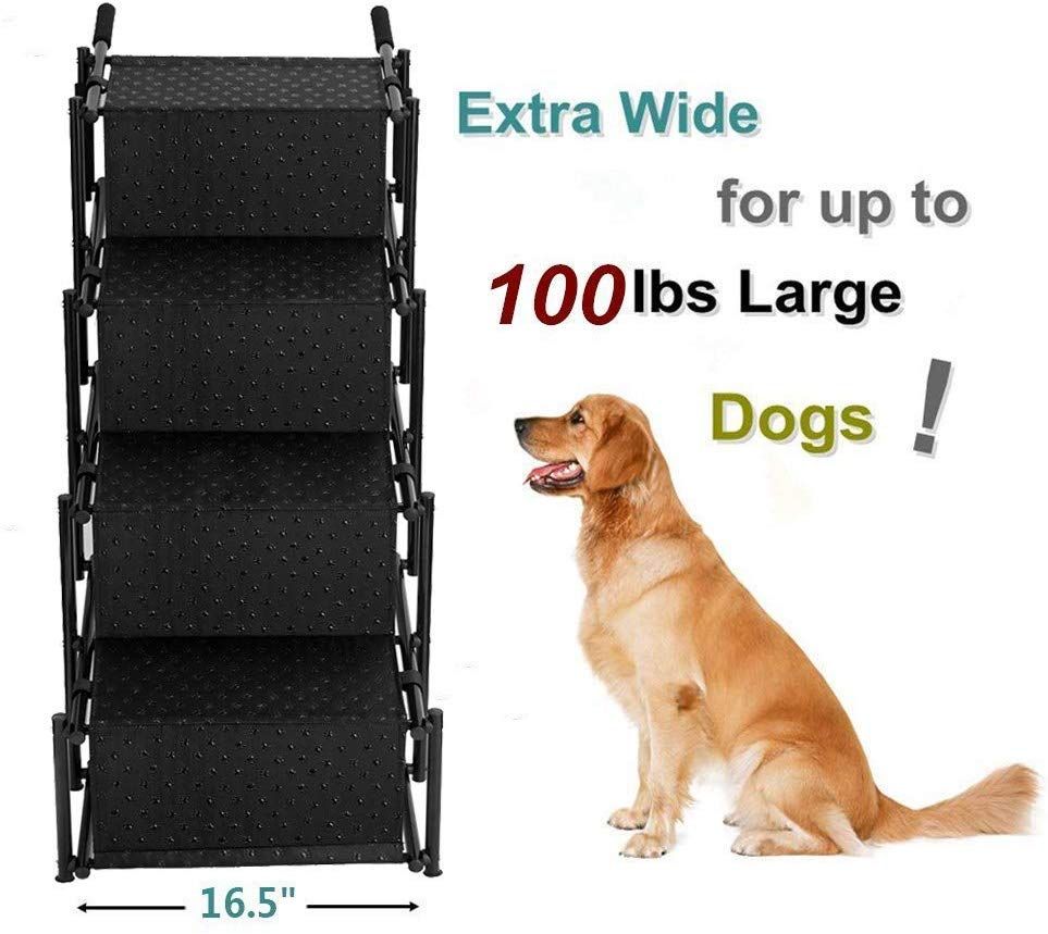 Flightbird Pet Ramp Dog Car Step Stairs, Supports 100 lb,