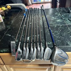 King Cobra Pre Wilson, Complete Golf Club Set Right Handed With Leather Cart Bag