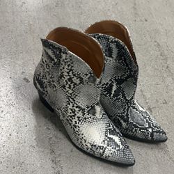 Snake Skin Low Cut Boots