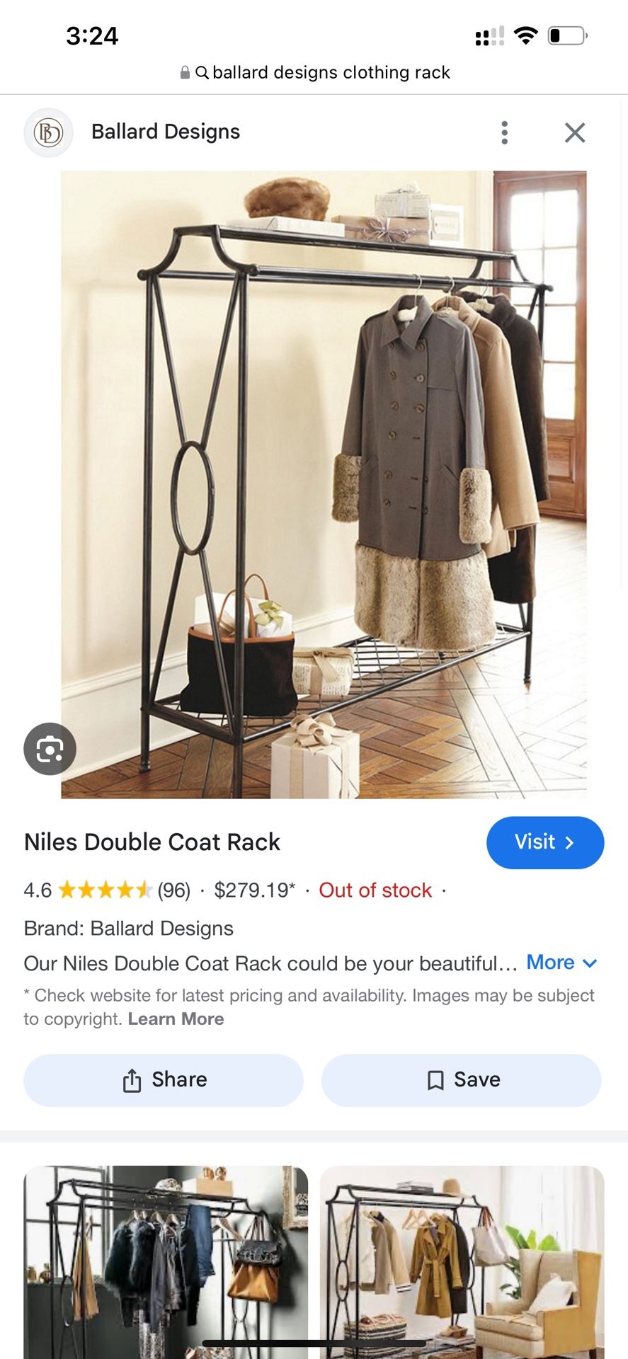 Ballard Designs ‘Niles Double Coat Rack’