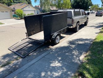 Utility Trailer with High Sides and Ramp