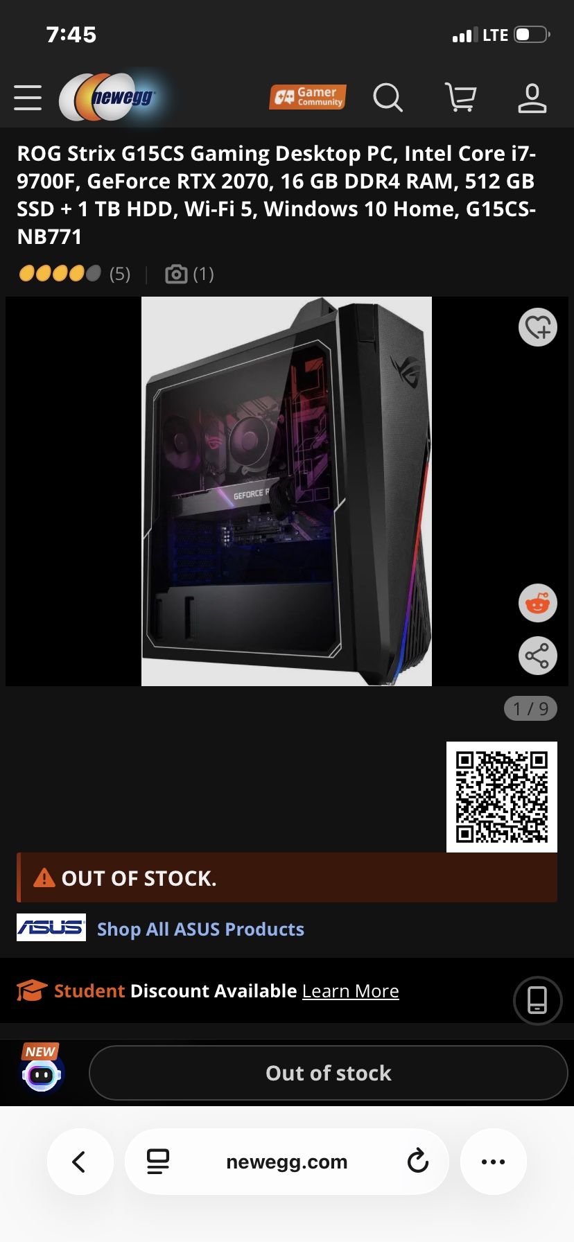 ASUS ROG STRIX G15CS PRE BUILD PC