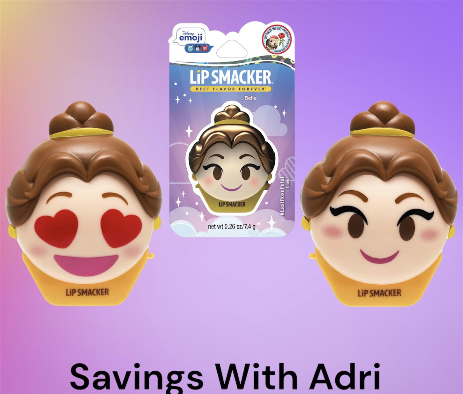 Lip Smacker Disney Beauty And The Beast Belle Emoji Flavored Lip Balm 0.26 oz
