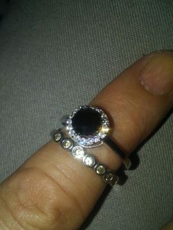 Sterling silver ring real stone