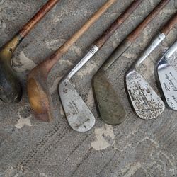 Vintage Wood Shaft Golf Clubs