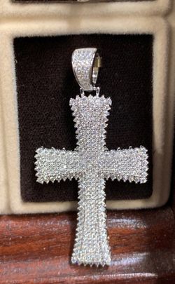 Iced Out Silver Charm