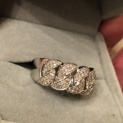 10k Diamond Cuban Ring 