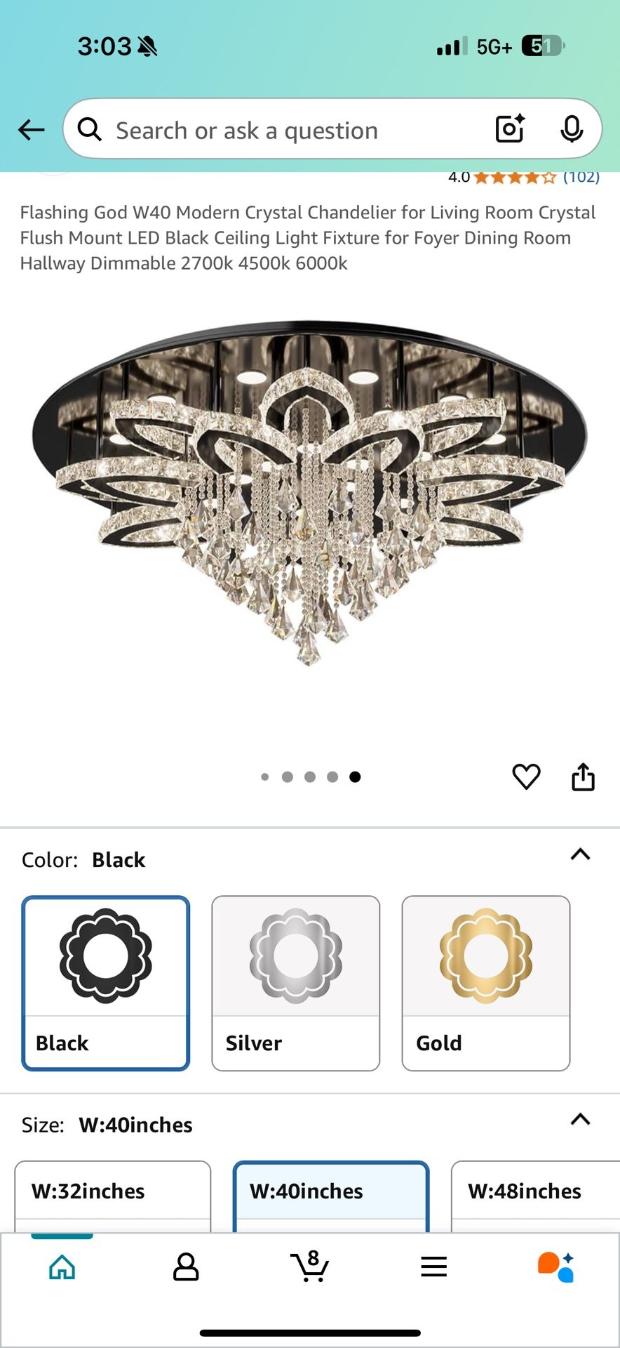 Flashing God W40 Modern Crystal Chandelier 