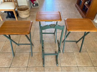 3 Wood TV Trays With a Stand