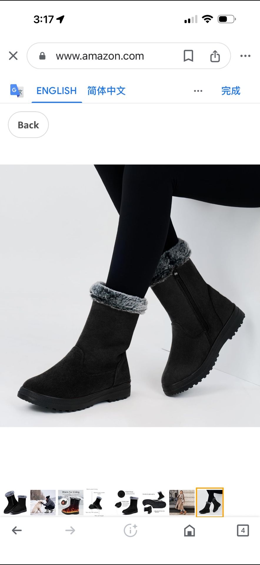 Aomigoct Warm Winter Boots for Women: Fur Lined Mid Calf Boots for Women Comfortale Zipper Womens Snow Boots Waterproof Walking Outdoor