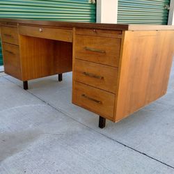 Vintage Mid Century Modern "Tanker' Desk - Made in NC!