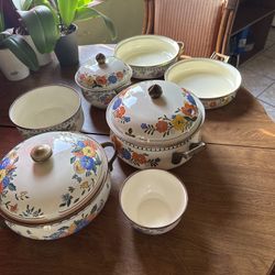Vintage Floral Cookware Set 