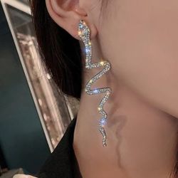 Diamond Snake Earrings 