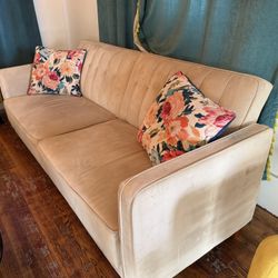 Cream Sleeper Sofa Couch 