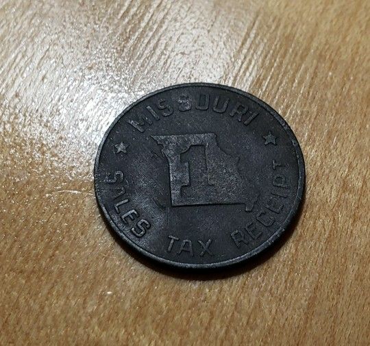 Antique Missouri Sales Tax Receipt Token. Back during a time when one US Cent was actually w