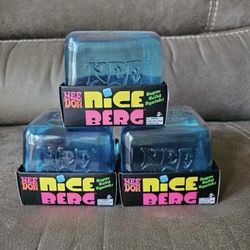 NeeDoh Nice Berg Blue XL Giant Jumbo Nee Doh Niceberg Solid Squish Cube Ice Block NEW niceburg Swirl