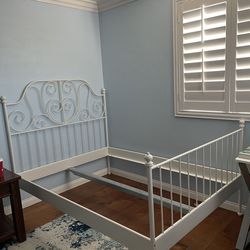 Free full metal frame bed with slates