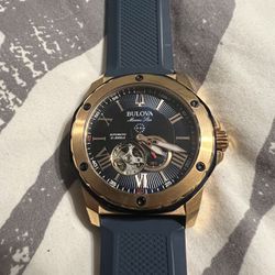 Bulova 98A227 Marine Star Silicone Strap Watch 45mm Men's Automatic Watch