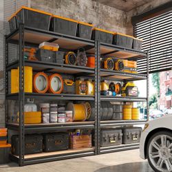 REIBII 2000LBS Garage Shelving Heavy Duty Storage Shelves 72" H Metal Shelving for Garage Shelves Adjustable 5 Tier Metal Shelf for Pantry Closet Kitc