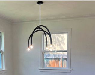 Scott Living Hadden 6-Light Black Chandelier – minimalist $50