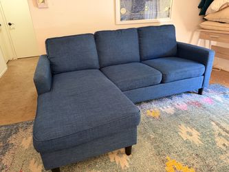L-Shaped Blue Couch