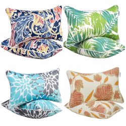 2pcs 12x20” Indoor/outdoor Throw Pillows Set, 4 Designs Available, New