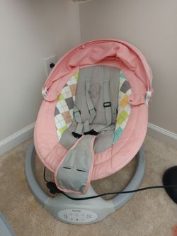 Bioby Baby Swing for Infants with 5 Natural Sway Speeds, Portable Bt Music Baby Bouncer with Remote Control & 5-Point Harness, Lightweight Baby Rocker