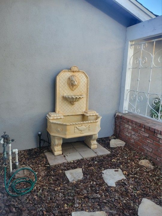 Large beautiful lion wall fountain