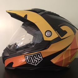 Voss 601 Dual Sport Orange Geo-trek Helmet