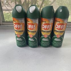 4 New! Cans of OFF! Deep Woods Sportsmen Insect Repellent Spray