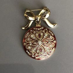 Monet Christmas ornament brooch