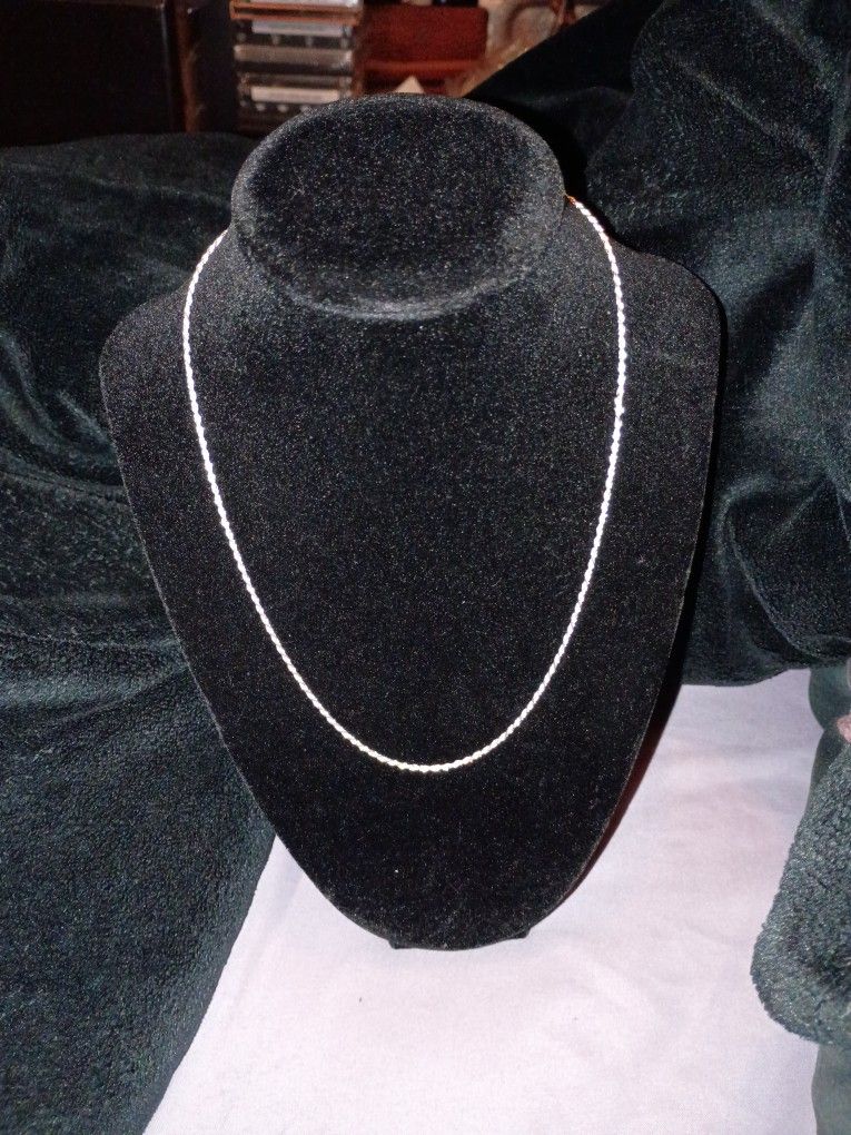 Sterling Silver Rope Chain Necklace 18in
