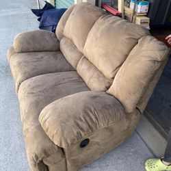 Reclining Ultra Plush Microsuede Sofa 