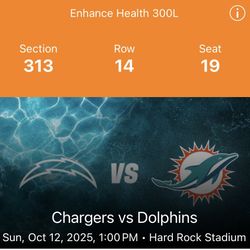 Dolphins Vs Chargers Tickets And Parking Pass