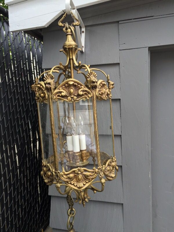 Brass antique French hanging lamp